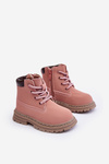 Children's Trapper Boots with a Zip Pink Bansi