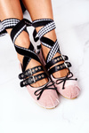 Lace-up Velor Ballerinas Lu Boo Pink