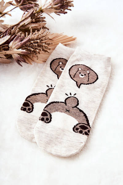 Socks Feet Teddy Bears Beige