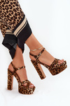 Womens Sandals On A Heel And Platform Eco Leather Beige Lomman