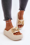 Women's Beige Foam Flip-flops with Bow Salessa