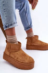 Brown Corcoran Suede Snow Boots On Platform