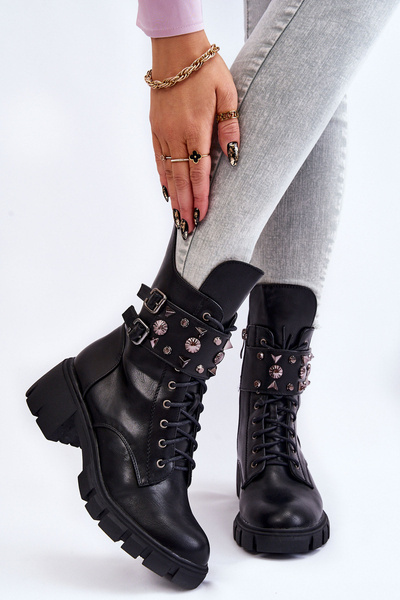 Women's Zipper High Boots Black Kastella