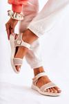 Women's Comfortable Sandals With Velcro Beige Sidney