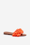 Flat Women's Slippers with Fringes Orange Rialle