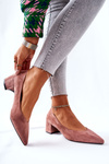 Suede Pumps On A Block Heel Pink Rossie