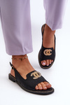Women's Sandals with Decoration S.Barski KV27-049 Black