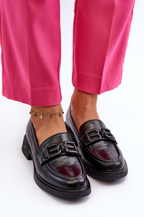 Elegant Black Leather Women's Moccasins Triana