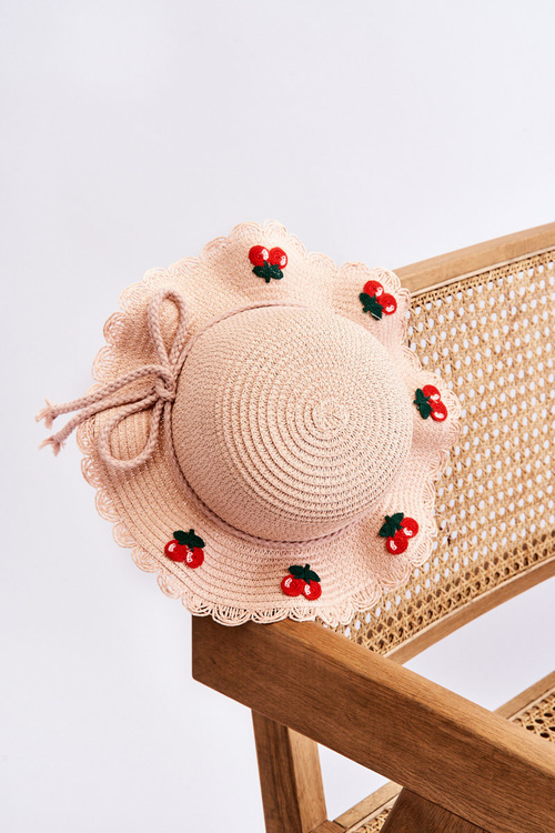 Kapelusz Dziecięcy Wisienki Różowy