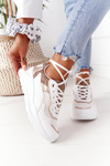 Women's Sports Shoes Sneakers White-Gold Melanie