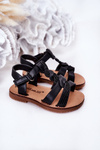 Children's Sandals With Glitter Black Batilda