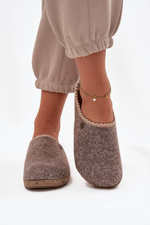 Kapcie Damskie Obuwie Domowe Beżowe Inblu ED000031