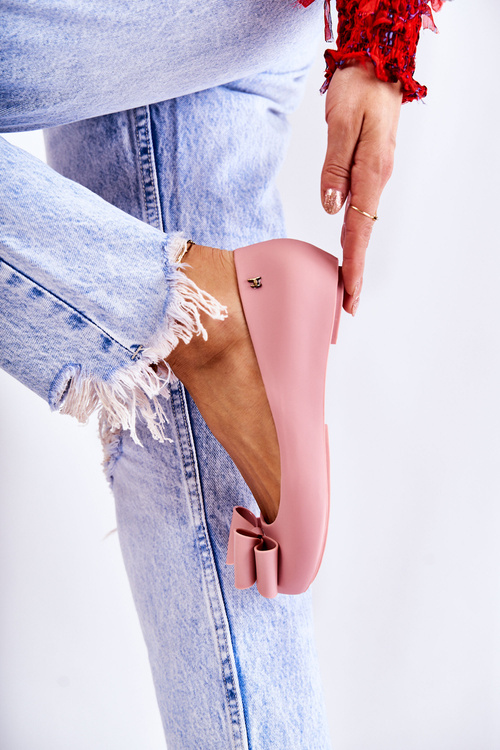 Women's Rubber Ballerinas With A Bow Pink Florret