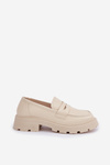 Ladies Moccasins Made Of Eco Leather Light Beige Sendall