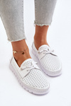 White Women's Leather Cut-out Shoes Darnissa