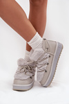 Low Snow Boots On Platform With Fur D.Franklin DFSH370011 Light Gray