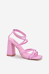 Women's heeled sandals with straps pink Ciarilora
