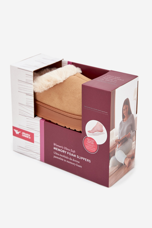 Damskie Kapcie Z Futerkiem Camel Eveline