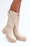 Women's Half-length Bootleg Light Beige Lizames
