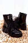 Children's Spring Lacquered Black Boots from Semissa