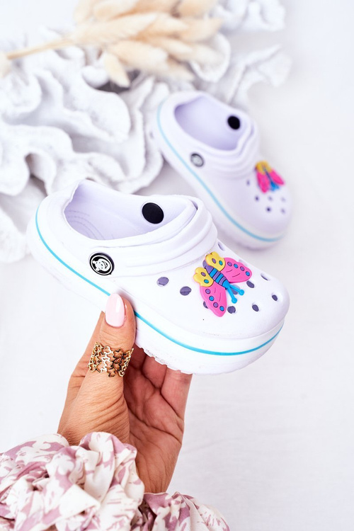 Children's Foam Slippers Crocs White Lazy Day