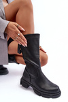 Half-Leg Boots With Upper Black Lizames