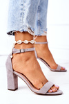 Suede High Heel Sandals Grey Florence