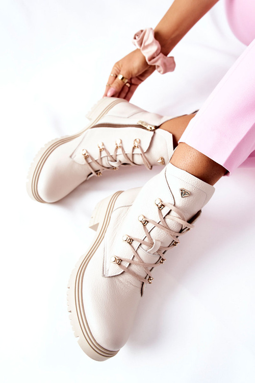 Women’s Leather Boots Beige Nicole 2674