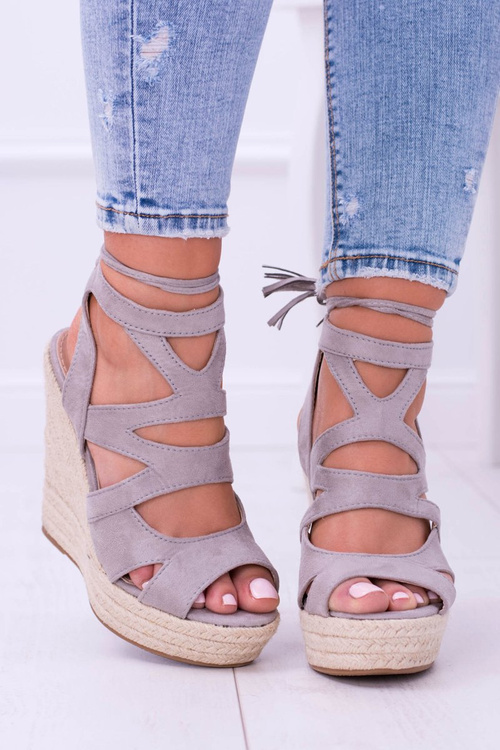 Grey Suede Sandals On Anchor Nowelio
