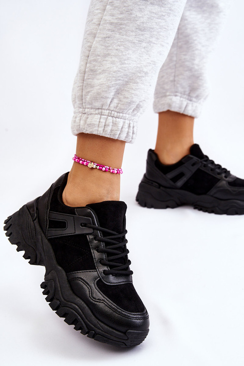 Buty Sportowe Sneakersy Modne Czarne Frezio