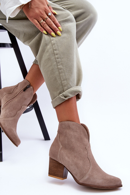 Suede Cowboy Boots Lewski EV28 Beige