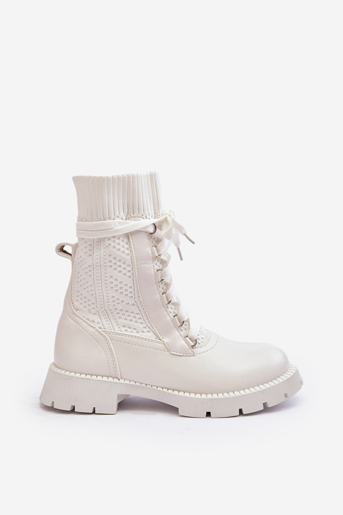 Women's lace-up ankle boots with white socks Gentiana