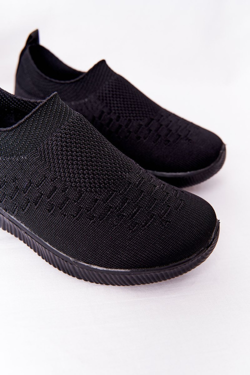 Children's Slip-On Sneakers Black School Trip