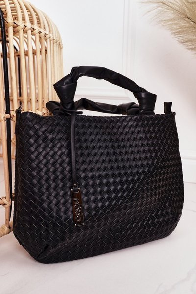 Women's Braided Shopper Bag NOBO NBAG-K1320 Black
