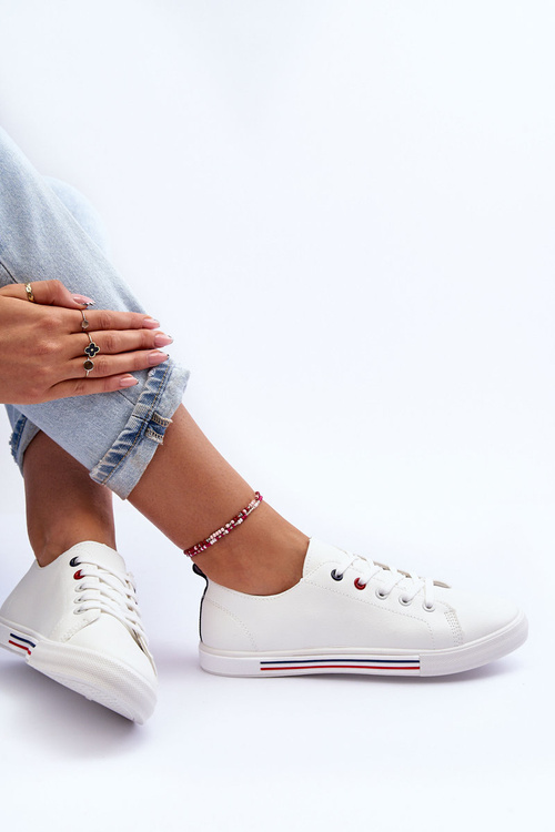 Women's Leather Sports Shoes White Mossaia 