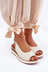 Leather Wedge Sandals Artiker 56C2316 Light Beige