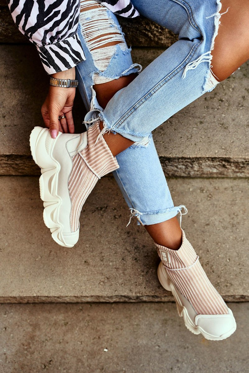 Damskie Buty Sportowe Wysokie Big Star Białe GG274608