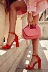 Classic Sandals On High Heels Orange Baleira