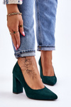 Suede Pumps On A Block Heel Sergio Leone PB216 Green