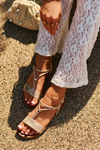 Women's Flat Sandals With Straps S.Barski KV27-010 Gold