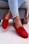 Women's Mocassins Red Suede Bolero