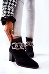 Leather Chain Boots Laura Messi Black 2345