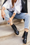 Women’s Boots On High Heel Lacquered Black Do It Better