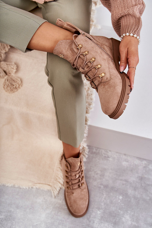 Classic Women's Suede Boots Beige Telma