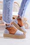 Espadrilles Sandals On The Platform Blue Jeannie