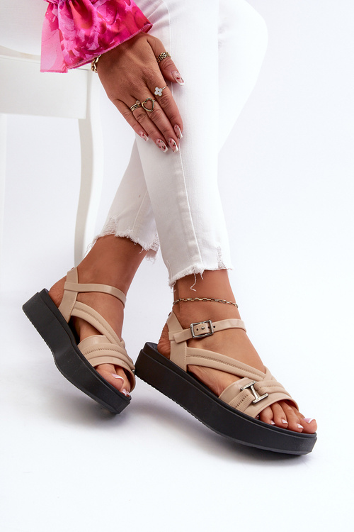 Sandały Pachnące Na Platformie Damskie Beżowe ZAXY LL285063