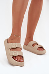 Women Foam Sandals With Buckles Vinceza 76056 Beige