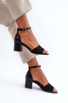 Women's Black Sandals with Stiletto Heel Desvia