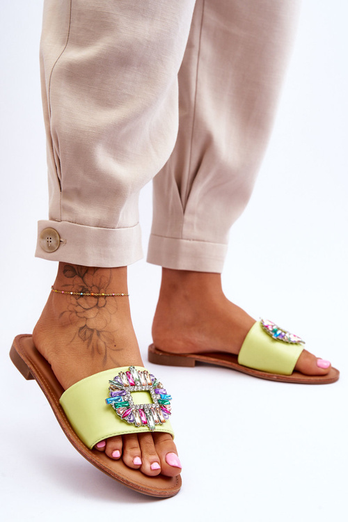 Women's Fashionable Sandals With Decoration Green Halsey
