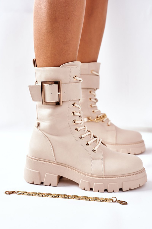 High Boots on a Massive Platform Beige Tanaros